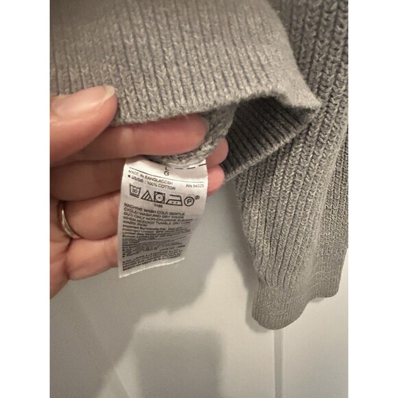Men’s Gray Gap Vintage Sweater Shawl Collar Size Large Academia Fisherman Preppy - Picture 3 of 4